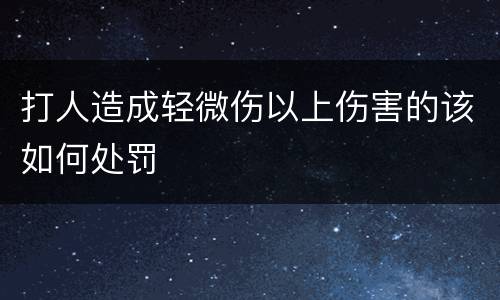 打人造成轻微伤以上伤害的该如何处罚