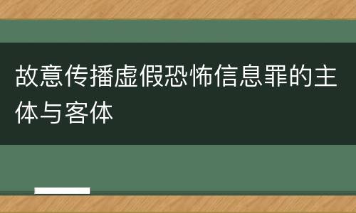 故意传播虚假恐怖信息罪的主体与客体