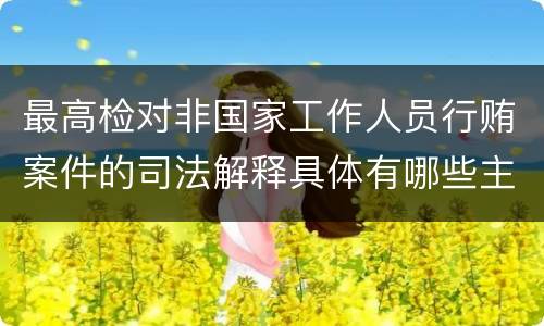 最高检对非国家工作人员行贿案件的司法解释具体有哪些主要规定