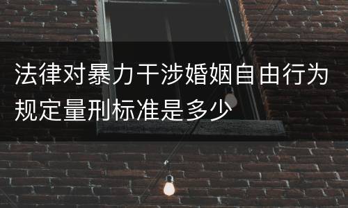 法律对暴力干涉婚姻自由行为规定量刑标准是多少