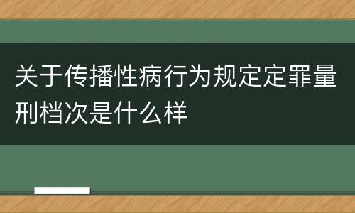 关于传播性病行为规定定罪量刑档次是什么样