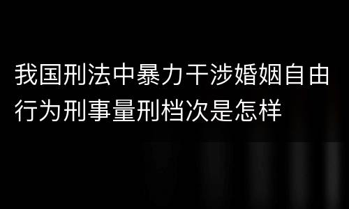 我国刑法中暴力干涉婚姻自由行为刑事量刑档次是怎样