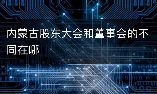 内蒙古股东大会和董事会的不同在哪