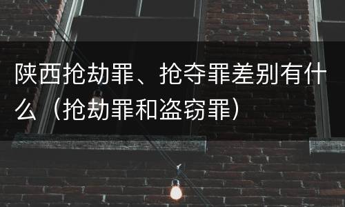 陕西抢劫罪、抢夺罪差别有什么（抢劫罪和盗窃罪）