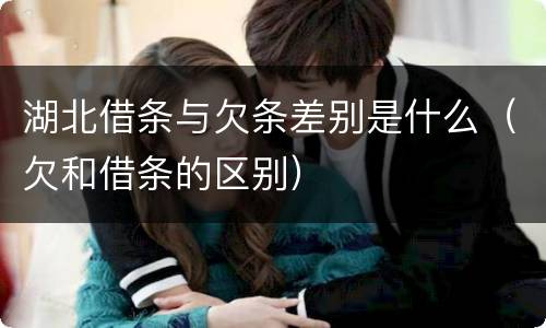 湖北借条与欠条差别是什么（欠和借条的区别）