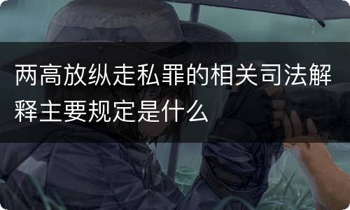 两高放纵走私罪的相关司法解释主要规定是什么