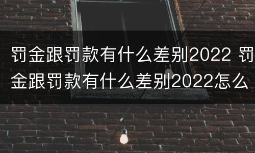 罚金跟罚款有什么差别2022 罚金跟罚款有什么差别2022怎么算