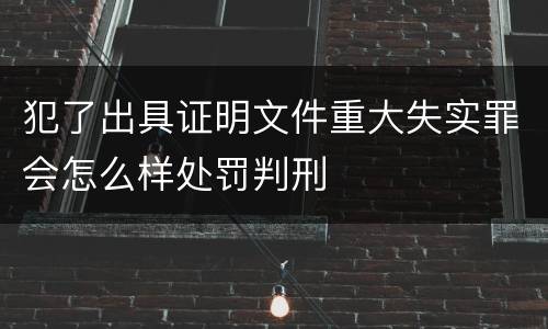 犯了出具证明文件重大失实罪会怎么样处罚判刑