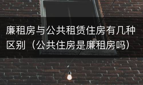 廉租房与公共租赁住房有几种区别（公共住房是廉租房吗）