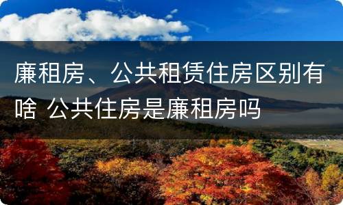 廉租房、公共租赁住房区别有啥 公共住房是廉租房吗