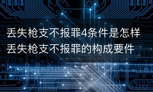 丢失枪支不报罪4条件是怎样 丢失枪支不报罪的构成要件