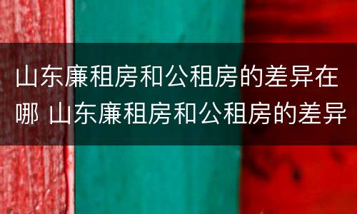 山东廉租房和公租房的差异在哪 山东廉租房和公租房的差异在哪里
