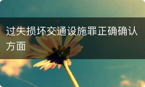 过失损坏交通设施罪正确确认方面