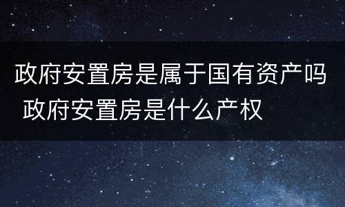 政府安置房是属于国有资产吗 政府安置房是什么产权