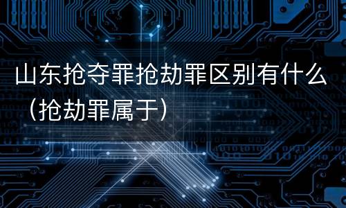 山东抢夺罪抢劫罪区别有什么（抢劫罪属于）