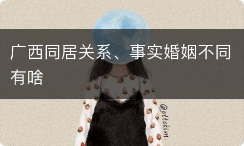 广西同居关系、事实婚姻不同有啥
