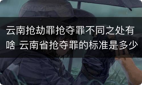 云南抢劫罪抢夺罪不同之处有啥 云南省抢夺罪的标准是多少?