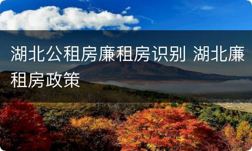 湖北公租房廉租房识别 湖北廉租房政策