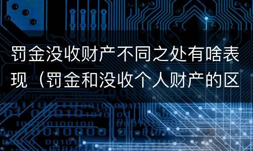罚金没收财产不同之处有啥表现（罚金和没收个人财产的区别）