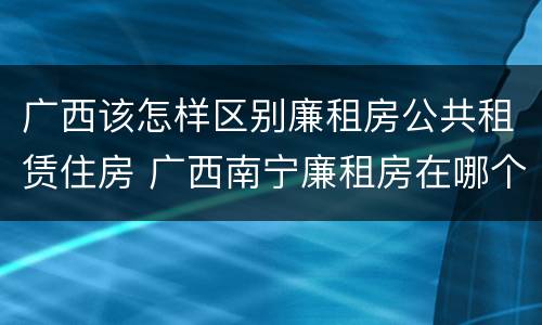 广西该怎样区别廉租房公共租赁住房 广西南宁廉租房在哪个区域