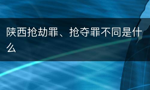 陕西抢劫罪、抢夺罪不同是什么