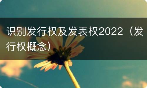 识别发行权及发表权2022（发行权概念）