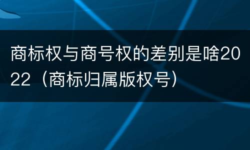 商标权与商号权的差别是啥2022（商标归属版权号）