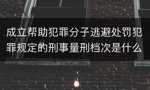 成立帮助犯罪分子逃避处罚犯罪规定的刑事量刑档次是什么样的