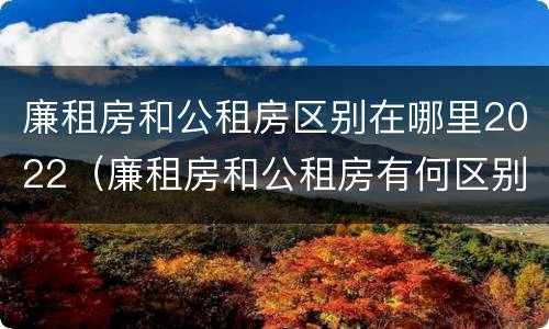廉租房和公租房区别在哪里2022（廉租房和公租房有何区别）