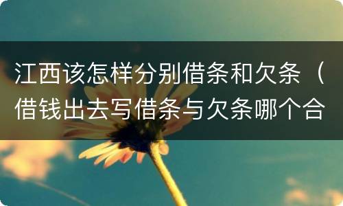 江西该怎样分别借条和欠条（借钱出去写借条与欠条哪个合法）