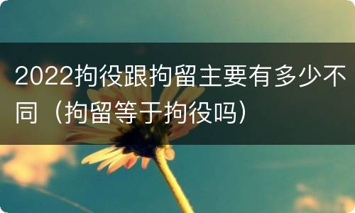 2022拘役跟拘留主要有多少不同（拘留等于拘役吗）