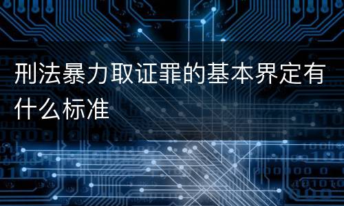 刑法暴力取证罪的基本界定有什么标准