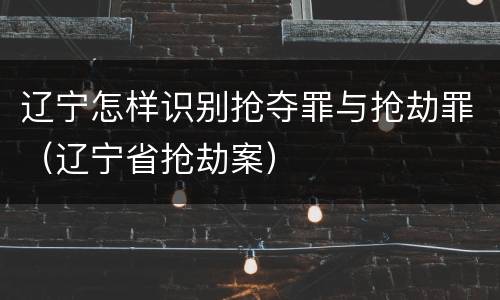 辽宁怎样识别抢夺罪与抢劫罪（辽宁省抢劫案）