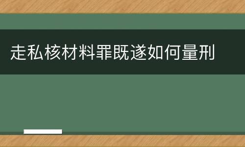 走私核材料罪既遂如何量刑