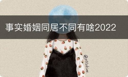 事实婚姻同居不同有啥2022