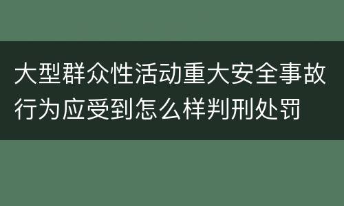 大型群众性活动重大安全事故行为应受到怎么样判刑处罚