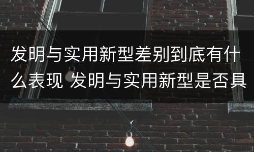 发明与实用新型差别到底有什么表现 发明与实用新型是否具有实用性