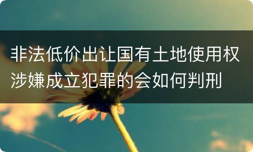 非法低价出让国有土地使用权涉嫌成立犯罪的会如何判刑