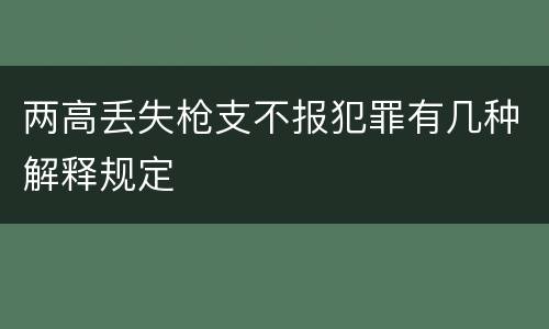 两高丢失枪支不报犯罪有几种解释规定