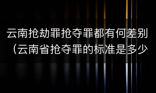 云南抢劫罪抢夺罪都有何差别（云南省抢夺罪的标准是多少?）