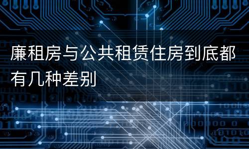廉租房与公共租赁住房到底都有几种差别