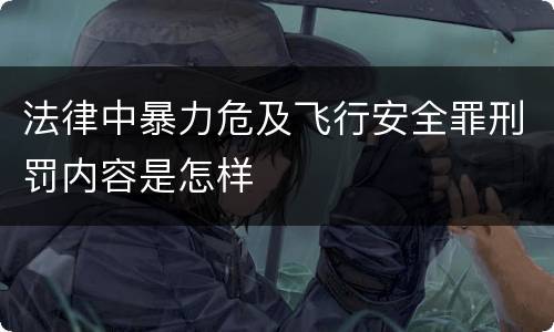 法律中暴力危及飞行安全罪刑罚内容是怎样