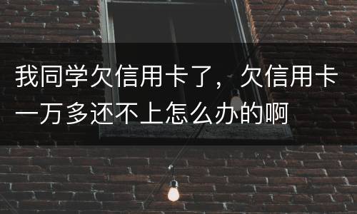 我同学欠信用卡了，欠信用卡一万多还不上怎么办的啊
