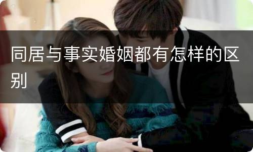 同居与事实婚姻都有怎样的区别