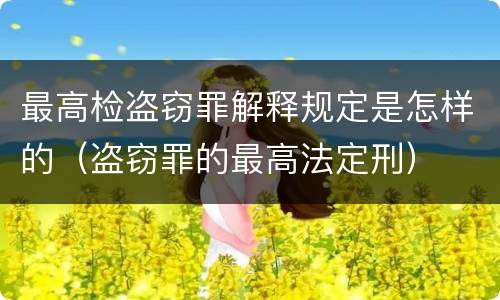 最高检盗窃罪解释规定是怎样的（盗窃罪的最高法定刑）