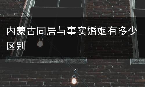 内蒙古同居与事实婚姻有多少区别