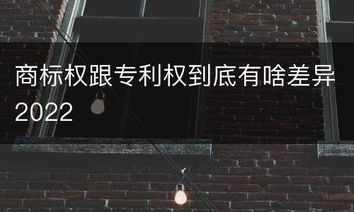 商标权跟专利权到底有啥差异2022