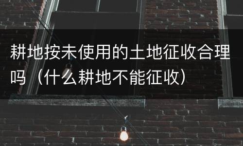 耕地按未使用的土地征收合理吗（什么耕地不能征收）