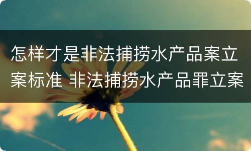 怎样才是非法捕捞水产品案立案标准 非法捕捞水产品罪立案