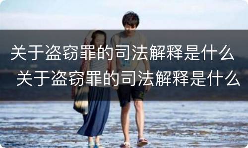 关于盗窃罪的司法解释是什么 关于盗窃罪的司法解释是什么规定